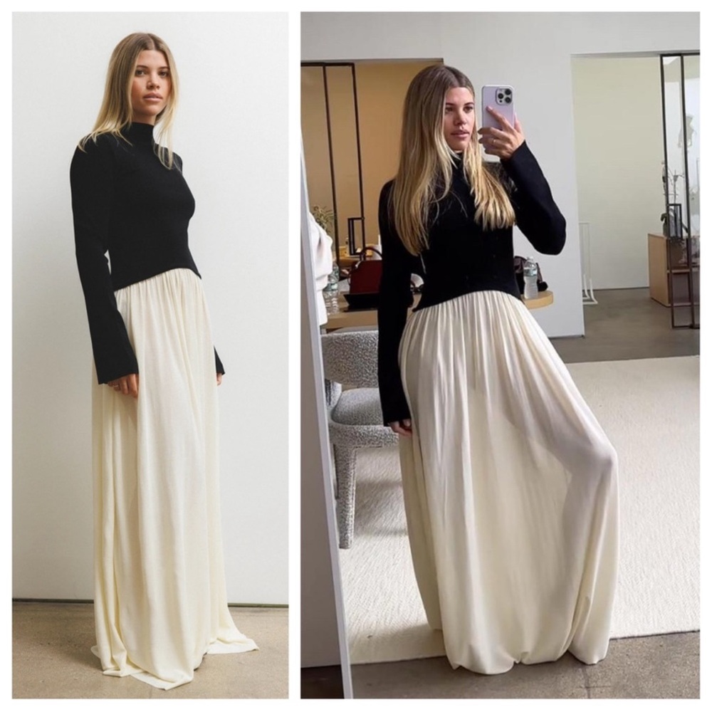 SOLID & STRIPED Black and Cream Maxi Dress